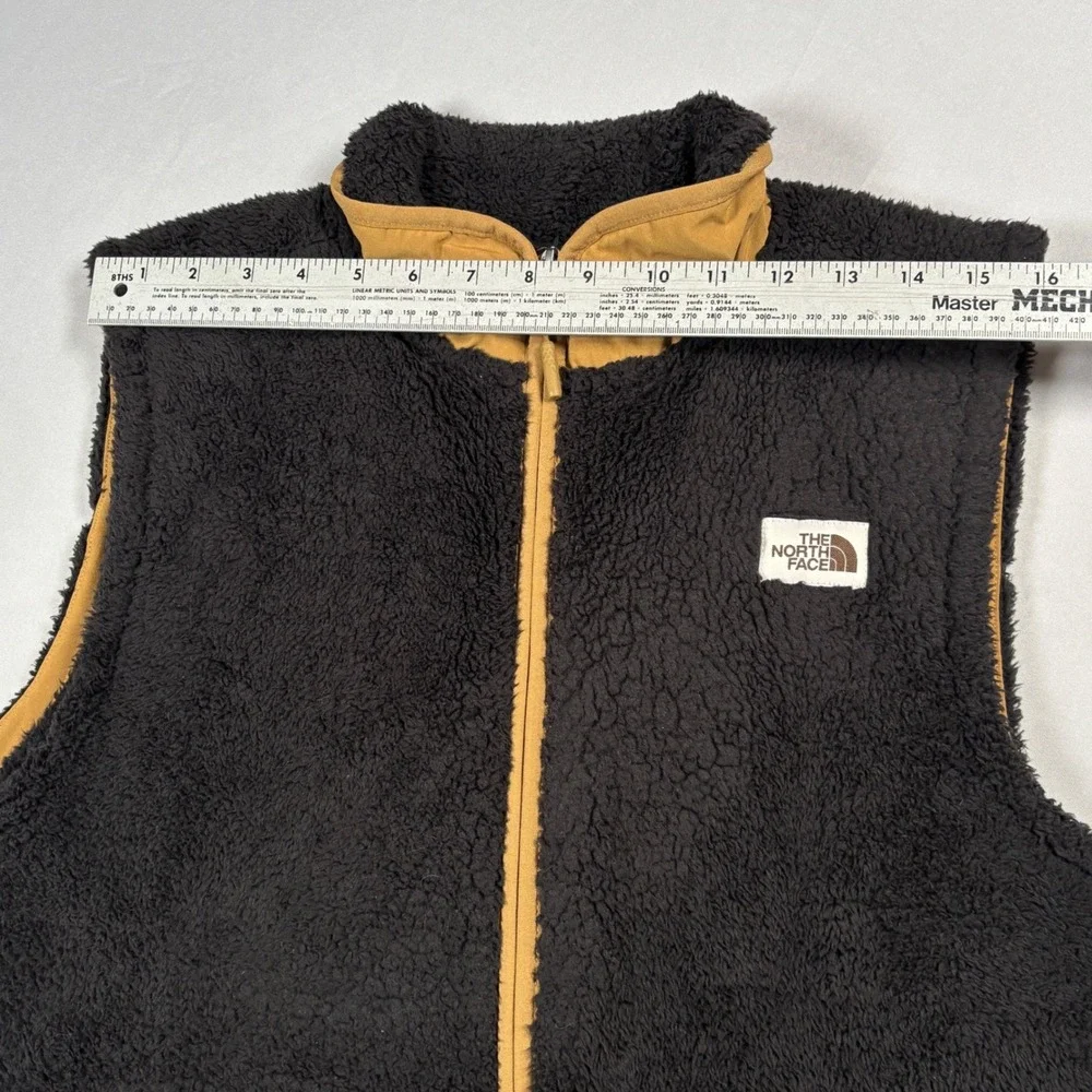The North Face Fleece Vest Mens M Black Brown Full Zip Sherpa Campshire NF0A3YMK
